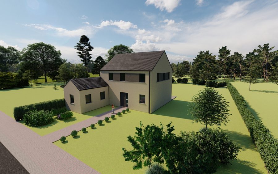 Perspective 3D — Habitation à Courcelles