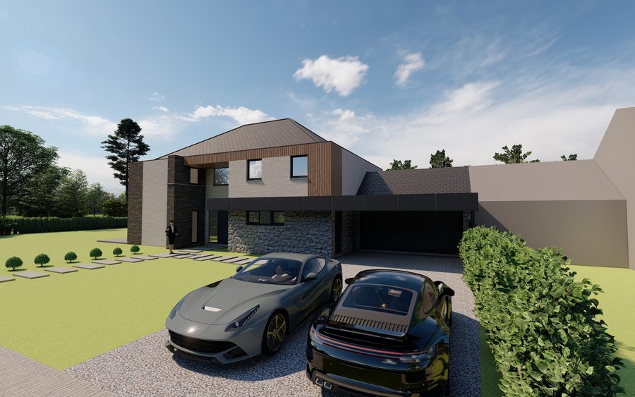Perspective 3D — Villa à Fontaine-l'Évêque